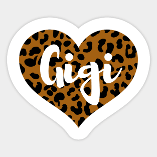 Cute Leopard Print Gigi Heart Sticker